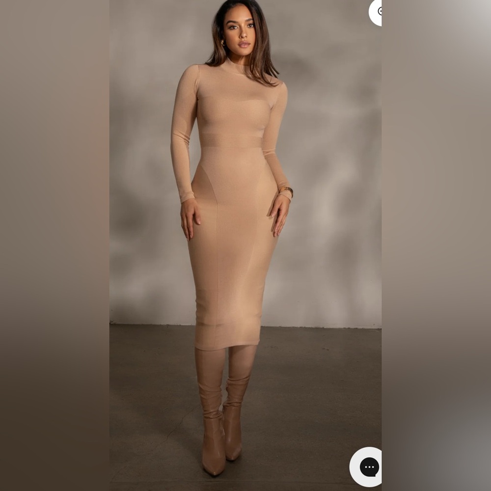 JLUXLABEL Tan Sleeveless Bodycon Dress